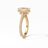 Oval Pave & Hidden Halo Lab Grown Diamond Engagement Ring
