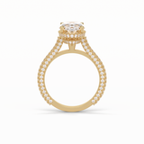 Oval Pave & Hidden Halo Lab Grown Diamond Engagement Ring
