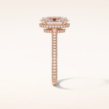 4 CT Oval Shaped Double Hidden Halo & Pave Moissanite Engagement Ring