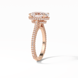 Oval Pave & Hidden Halo Lab Grown Diamond Engagement Ring