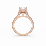 Oval Pave & Hidden Halo Lab Grown Diamond Engagement Ring