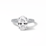 Oval Pave & Hidden Halo Lab Grown Diamond Engagement Ring