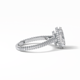 Oval Pave & Hidden Halo Lab Grown Diamond Engagement Ring