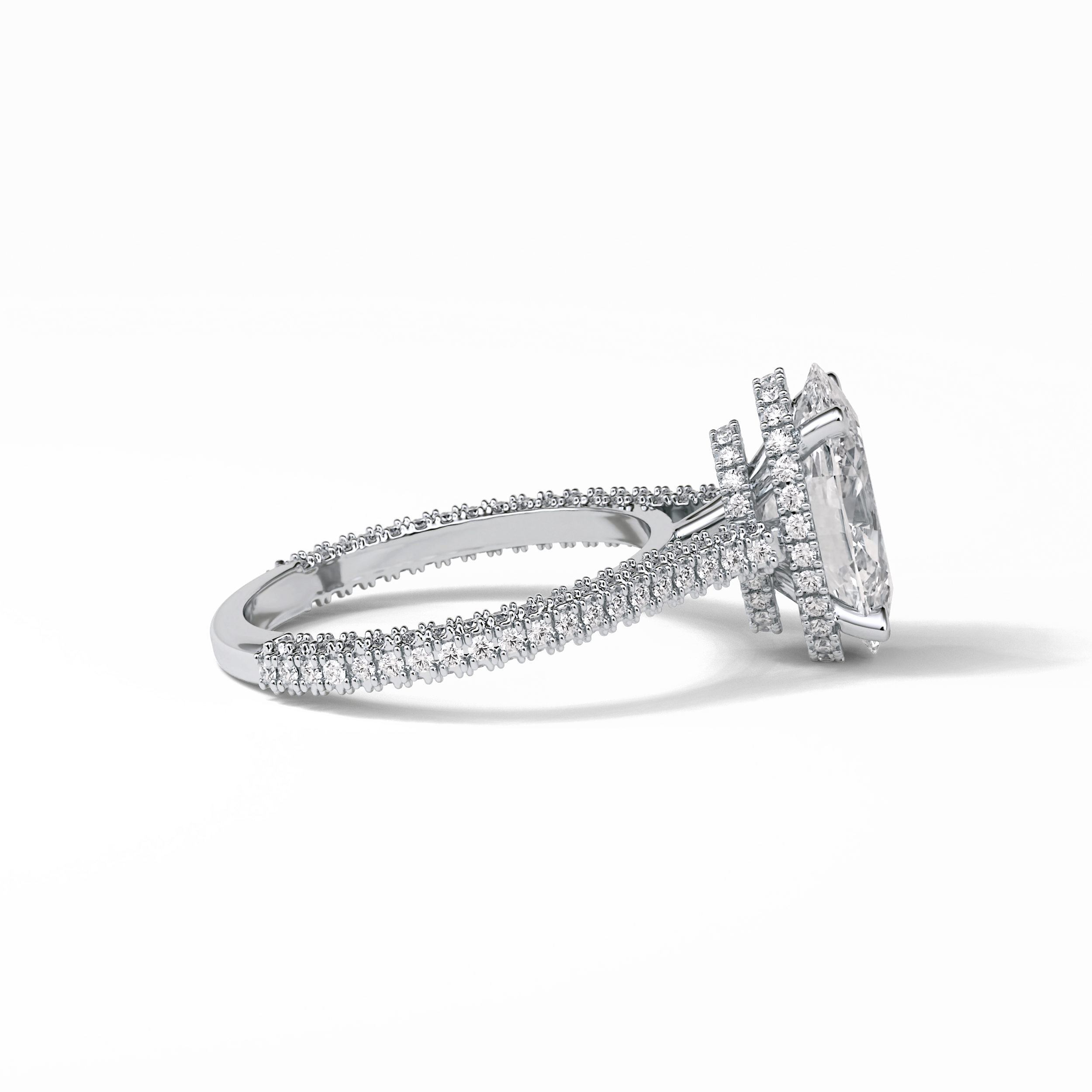 Oval Pave & Hidden Halo Lab Grown Diamond Engagement Ring