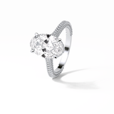 Oval Pave & Hidden Halo Lab Grown Diamond Engagement Ring
