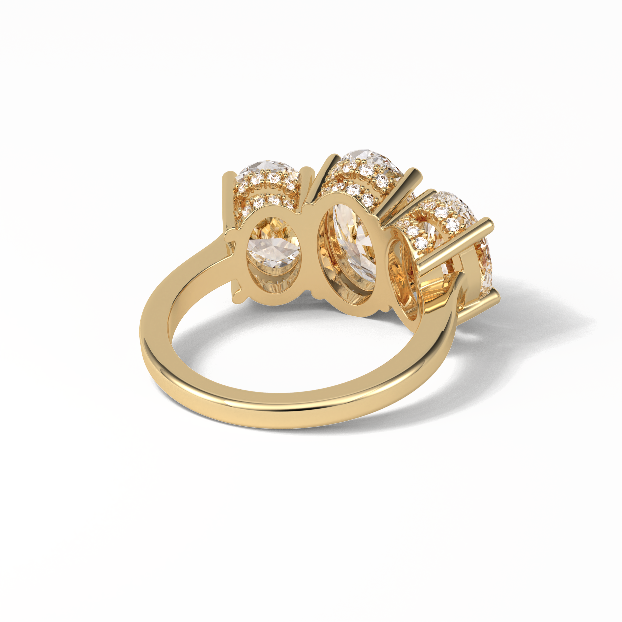 Oval Three Stone Lab Grown Diamond Engagement Ring