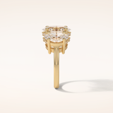 2.35 CT Oval Shaped Cluster Moissanite Engagement Ring