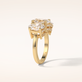 2.35 CT Oval Shaped Cluster Moissanite Engagement Ring