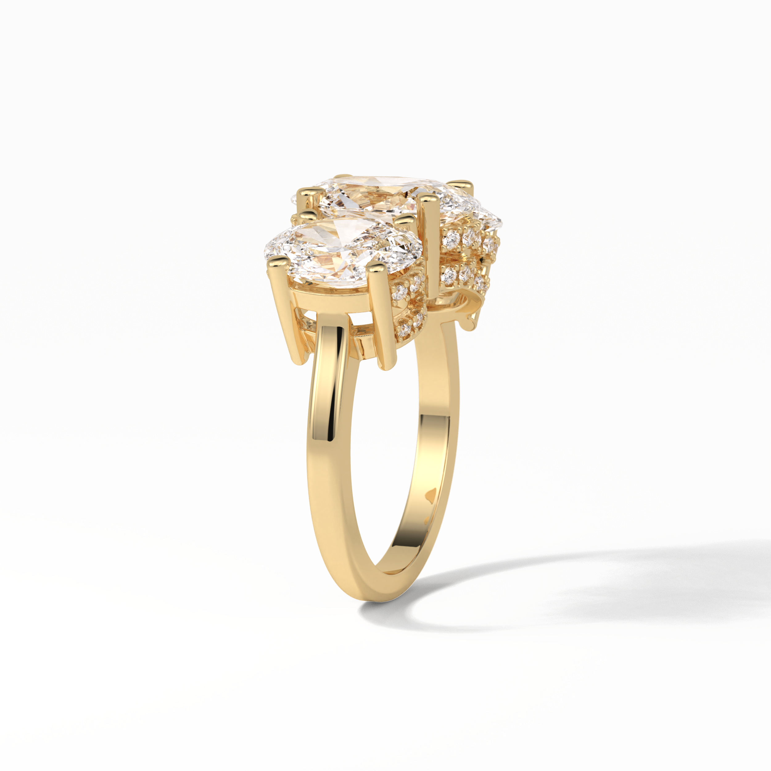 Oval Three Stone Lab Grown Diamond Engagement Ring