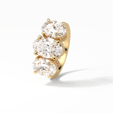 Oval Three Stone Lab Grown Diamond Engagement Ring