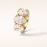 2.35 CT Oval Shaped Cluster Moissanite Engagement Ring