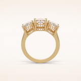 2.35 CT Oval Shaped Cluster Moissanite Engagement Ring