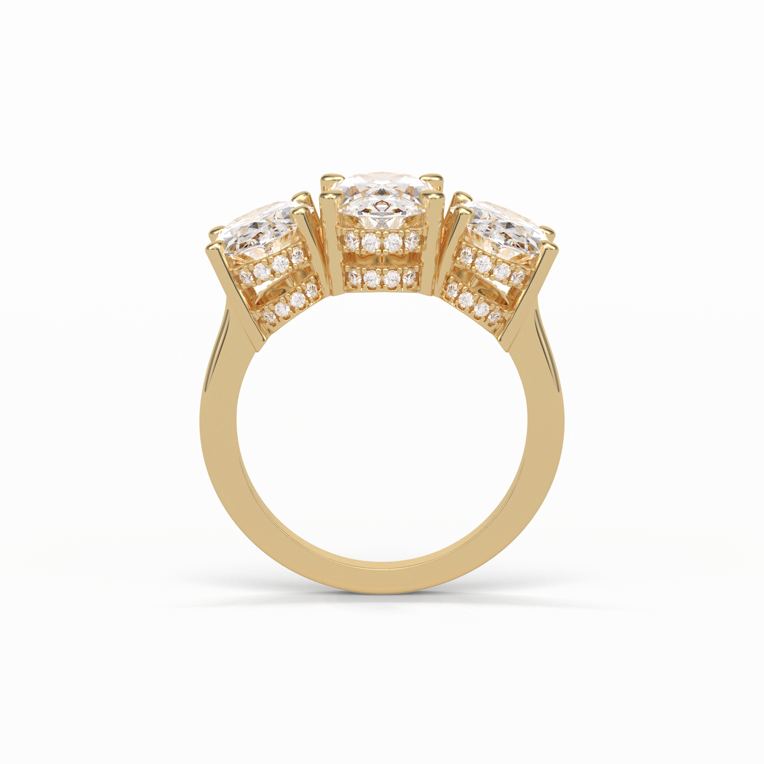 Oval Three Stone Lab Grown Diamond Engagement Ring