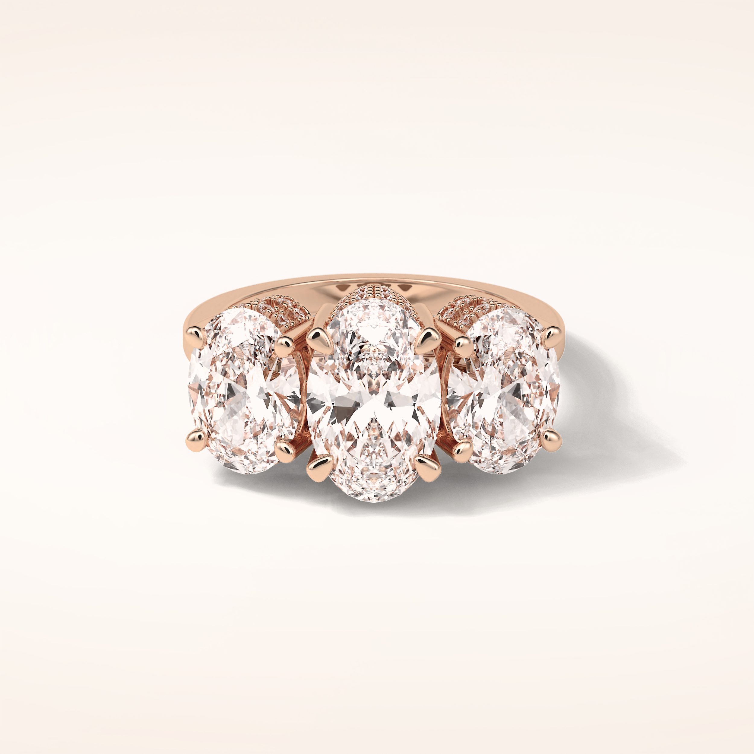 2.35 CT Oval Shaped Cluster Moissanite Engagement Ring