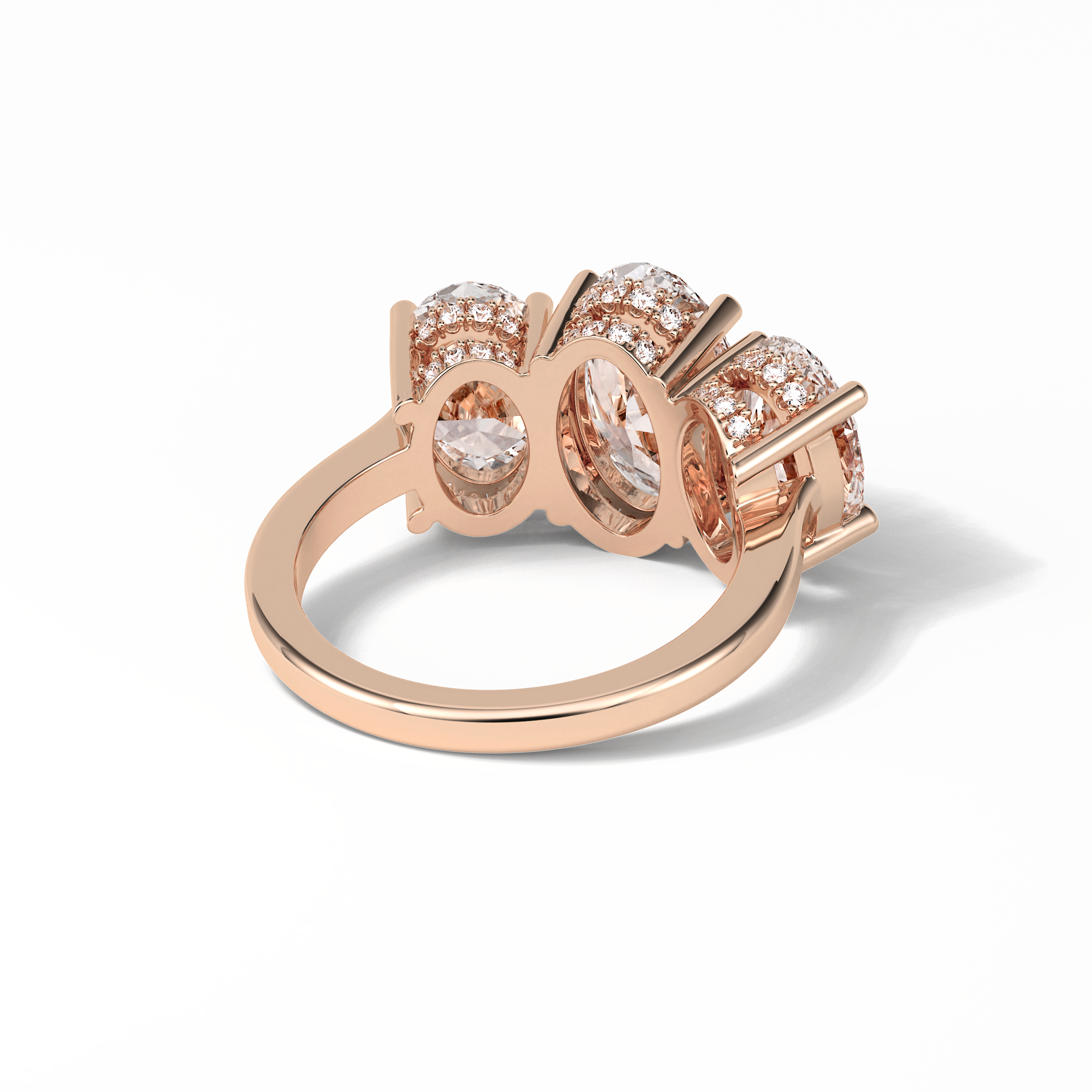 Oval Three Stone Lab Grown Diamond Engagement Ring