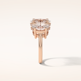 2.35 CT Oval Shaped Cluster Moissanite Engagement Ring