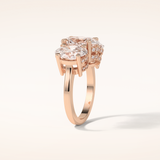 2.35 CT Oval Shaped Cluster Moissanite Engagement Ring