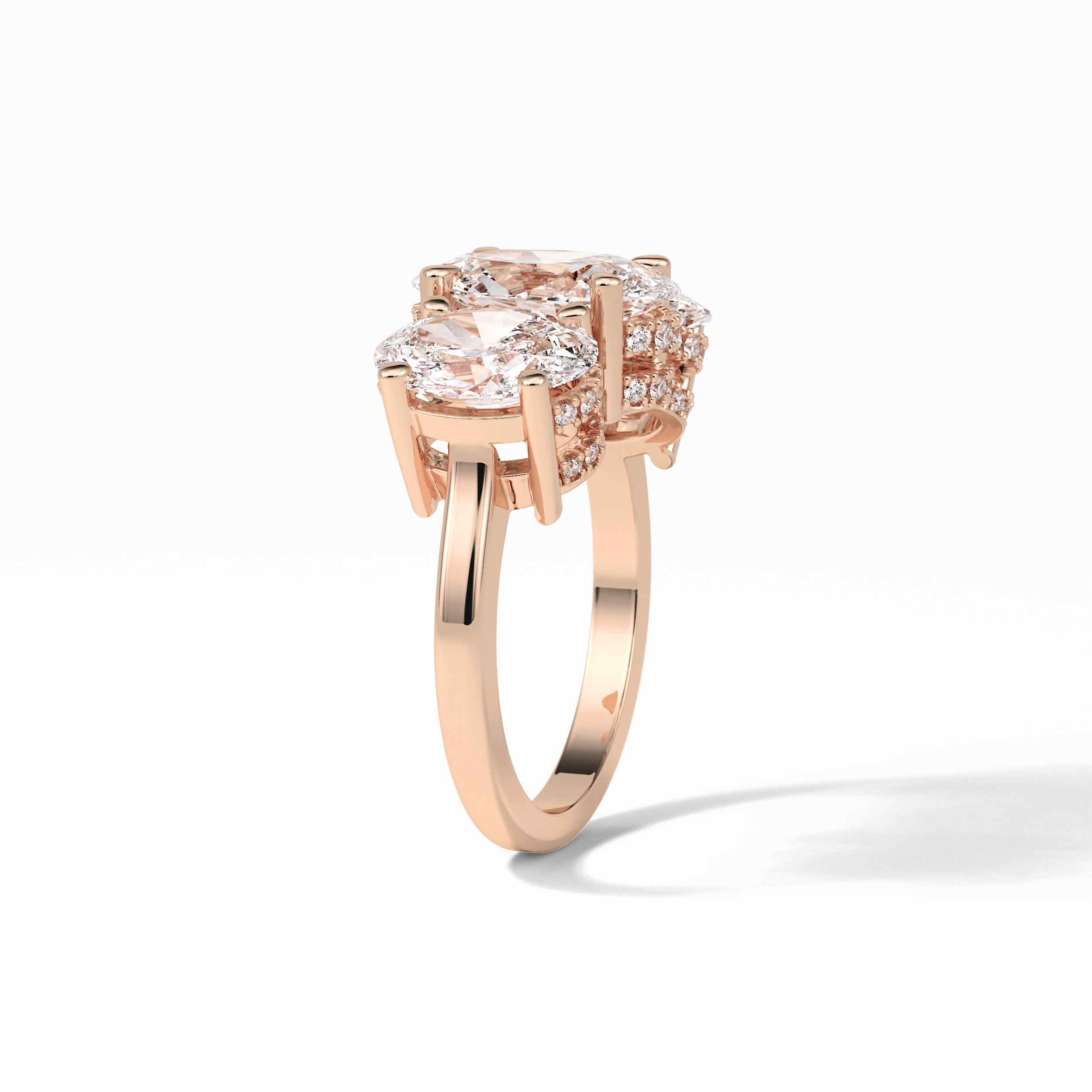 Oval Three Stone Lab Grown Diamond Engagement Ring