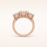 2.35 CT Oval Shaped Cluster Moissanite Engagement Ring