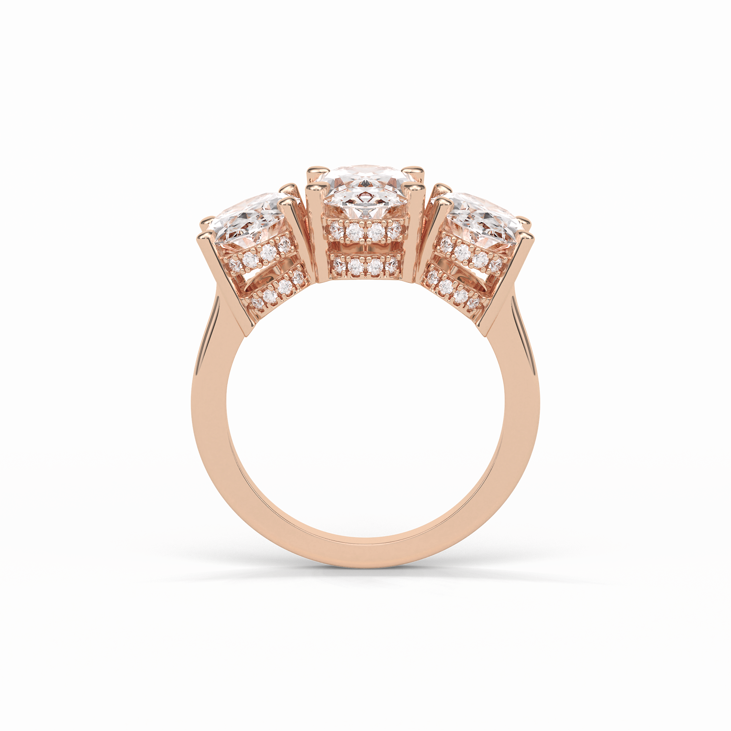 Oval Three Stone Lab Grown Diamond Engagement Ring