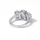 Oval Three Stone Lab Grown Diamond Engagement Ring