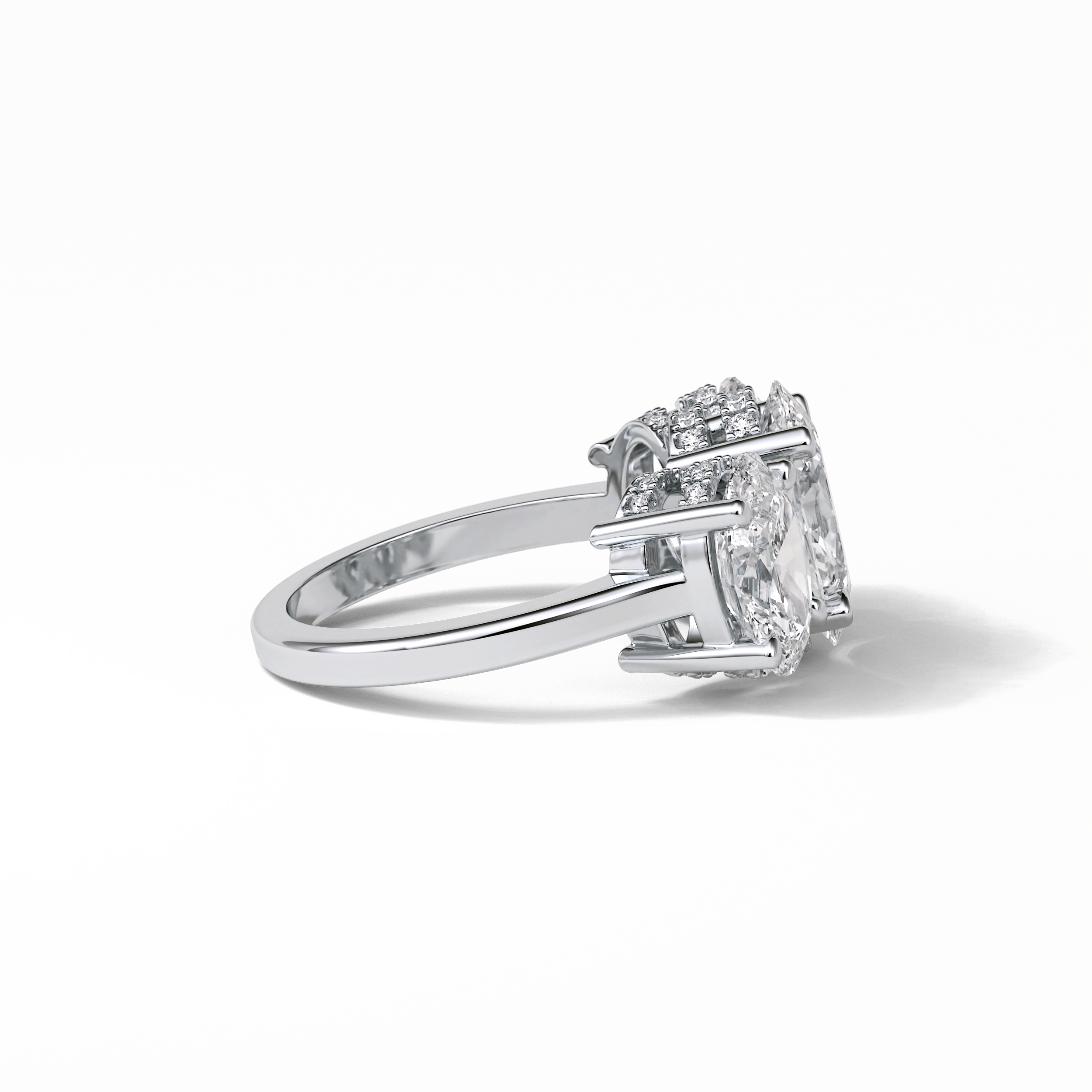 Oval Three Stone Lab Grown Diamond Engagement Ring