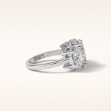 2.35 CT Oval Shaped Cluster Moissanite Engagement Ring