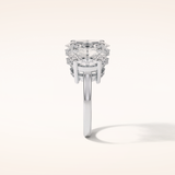 2.35 CT Oval Shaped Cluster Moissanite Engagement Ring