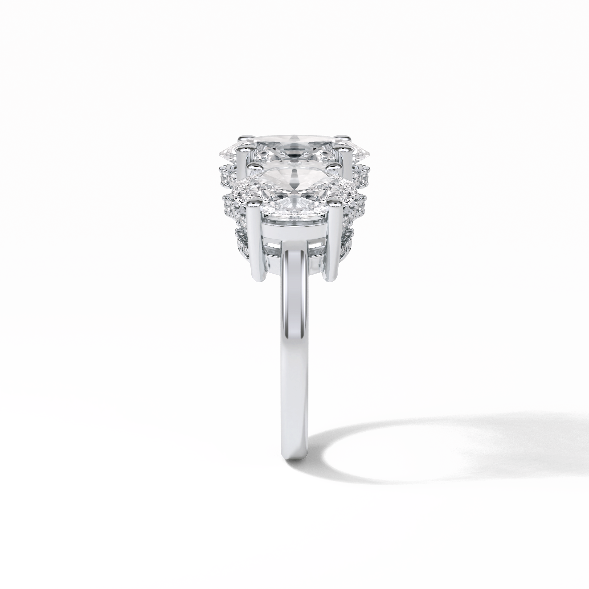 Oval Three Stone Lab Grown Diamond Engagement Ring