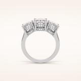 2.35 CT Oval Shaped Cluster Moissanite Engagement Ring