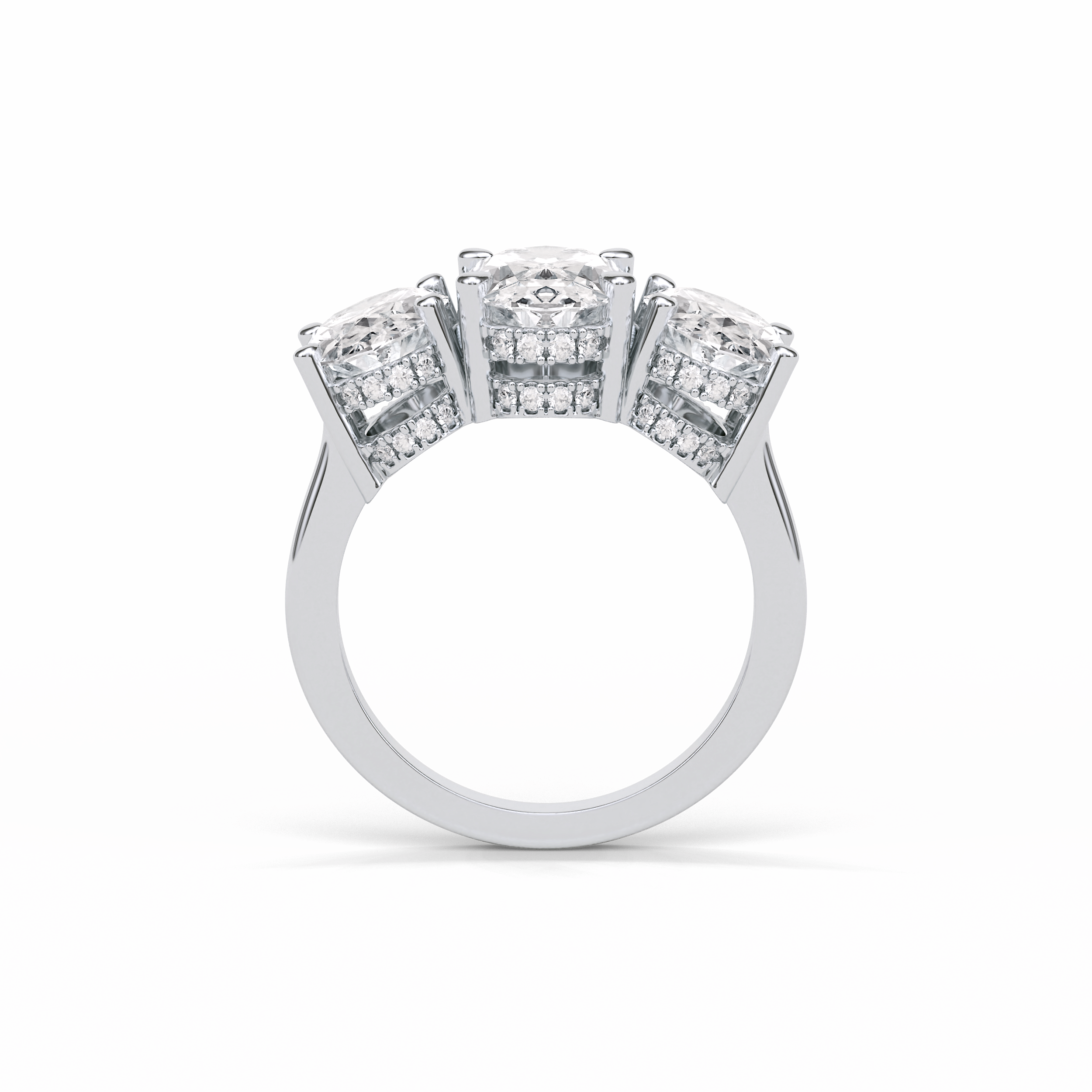 Oval Three Stone Lab Grown Diamond Engagement Ring
