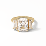 Radiant Three Stones Lab Grown Diamond Engagement Ring