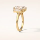 6.2 CT Emerald Shaped Three Stone Moissanite Engagement Ring