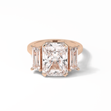 Radiant Three Stones Lab Grown Diamond Engagement Ring