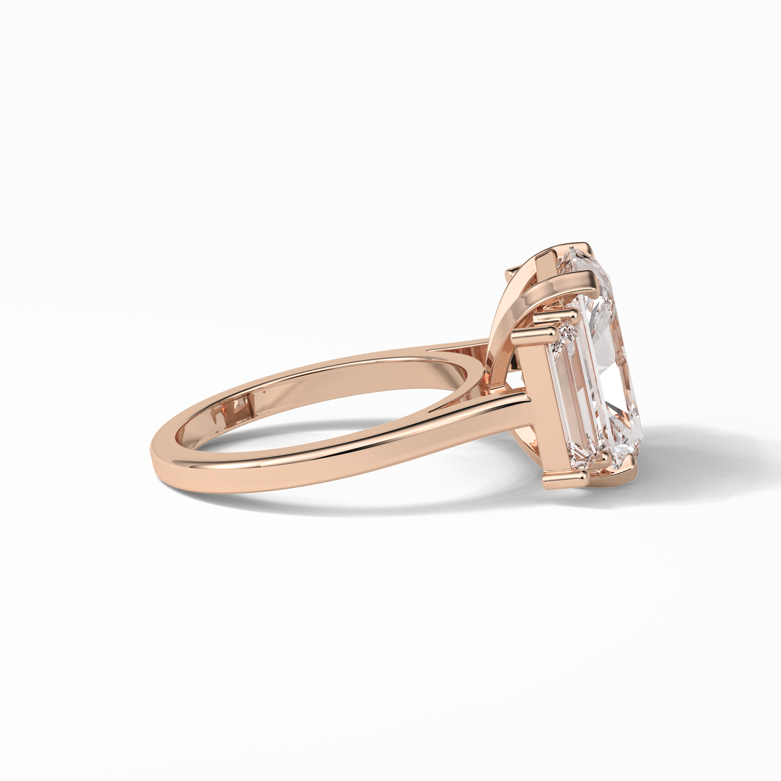 Radiant Three Stones Lab Grown Diamond Engagement Ring