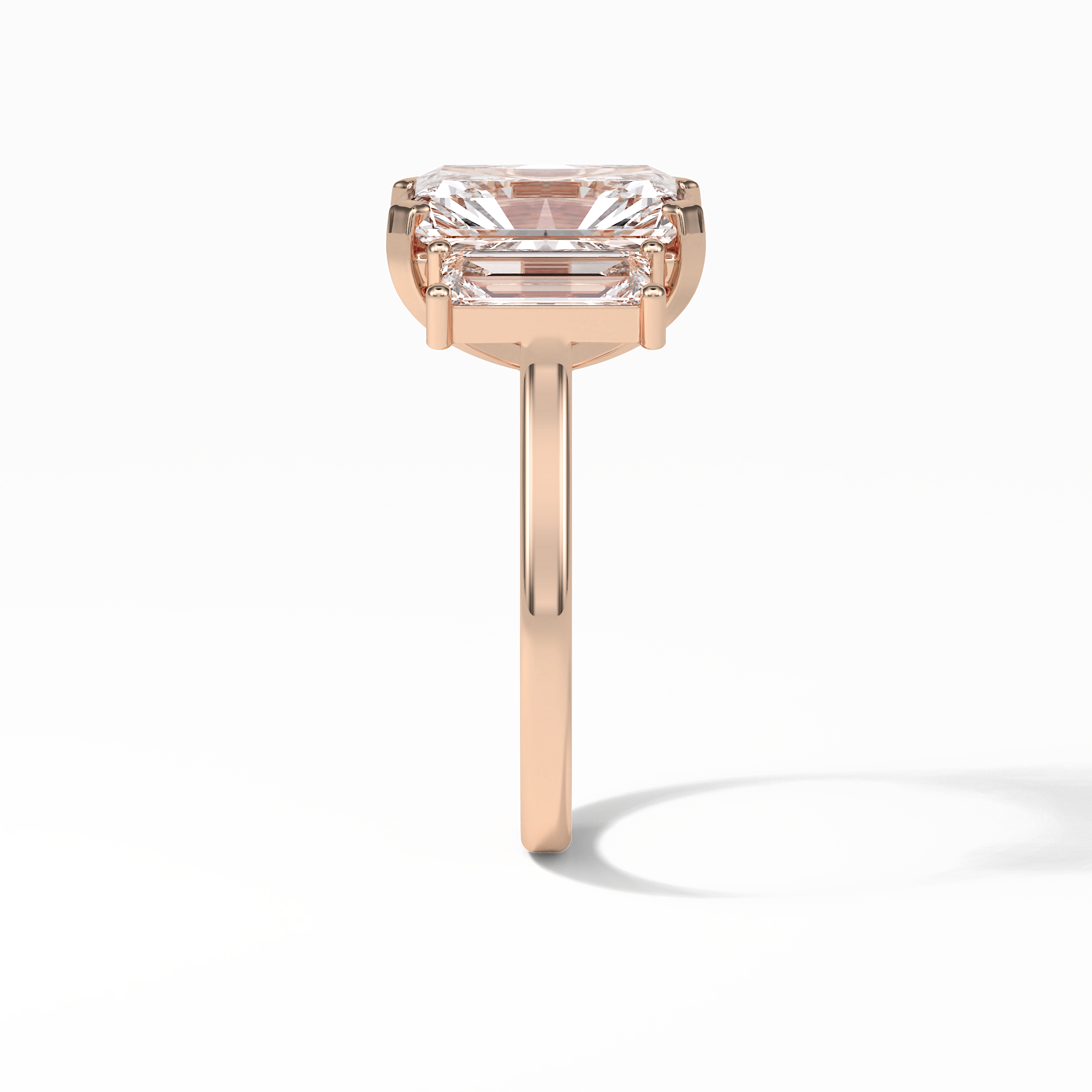 Radiant Three Stones Lab Grown Diamond Engagement Ring