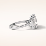 6.2 CT Emerald Shaped Three Stone Moissanite Engagement Ring
