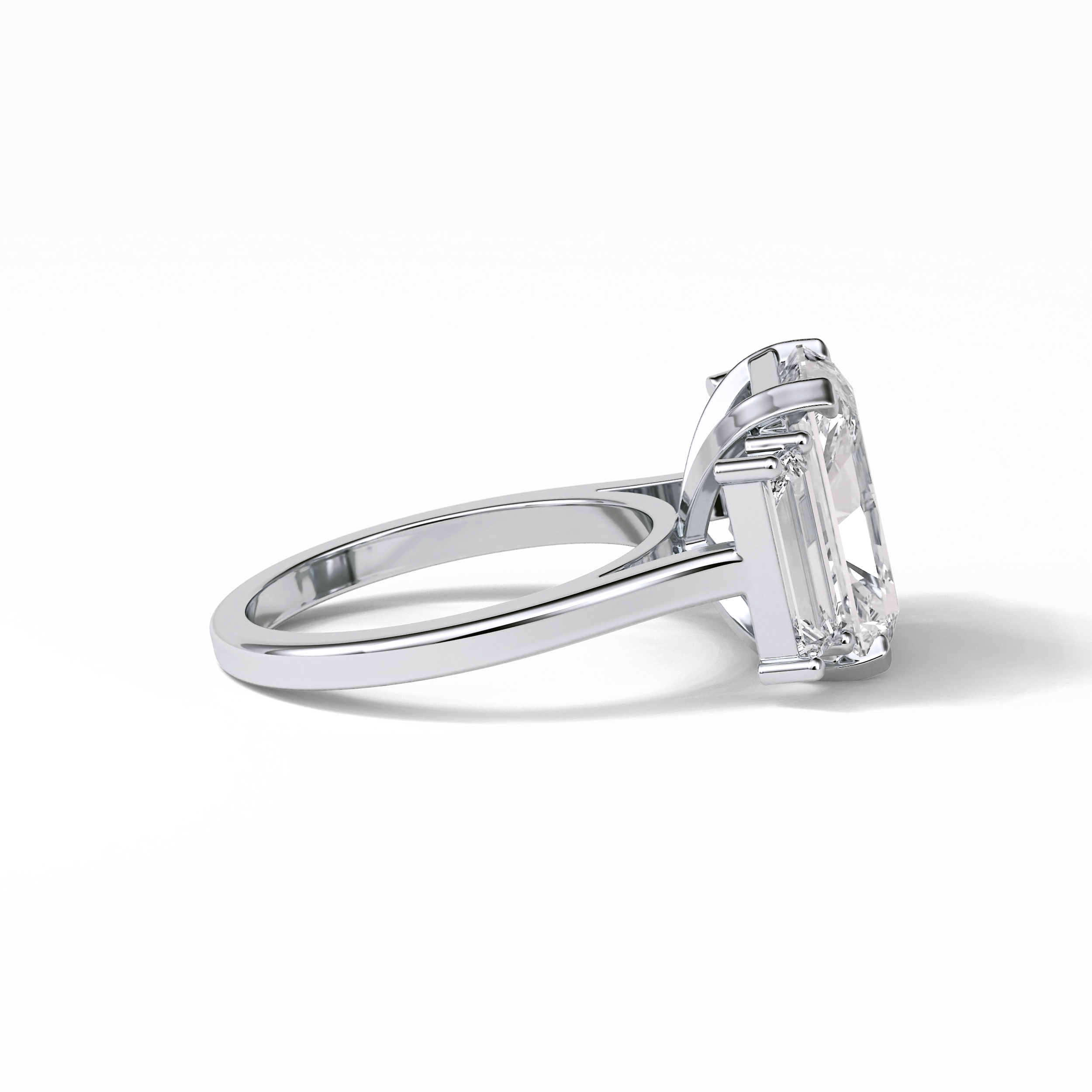 Radiant Three Stones Lab Grown Diamond Engagement Ring