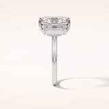 6.2 CT Emerald Shaped Three Stone Moissanite Engagement Ring