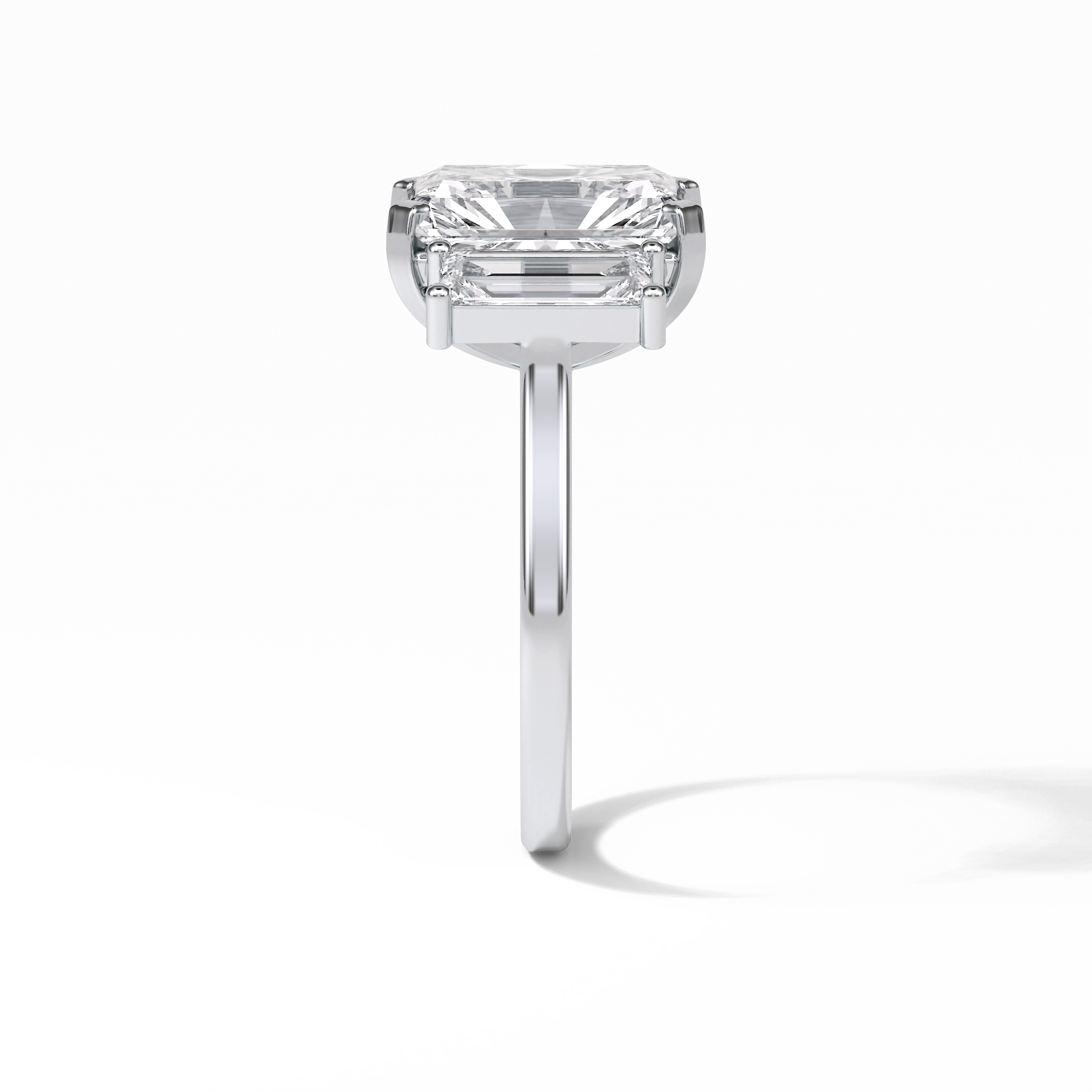 Radiant Three Stones Lab Grown Diamond Engagement Ring