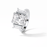 Radiant Three Stones Lab Grown Diamond Engagement Ring