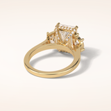 4.4 CT Radiant Shaped Cluster Moissanite Engagement Ring