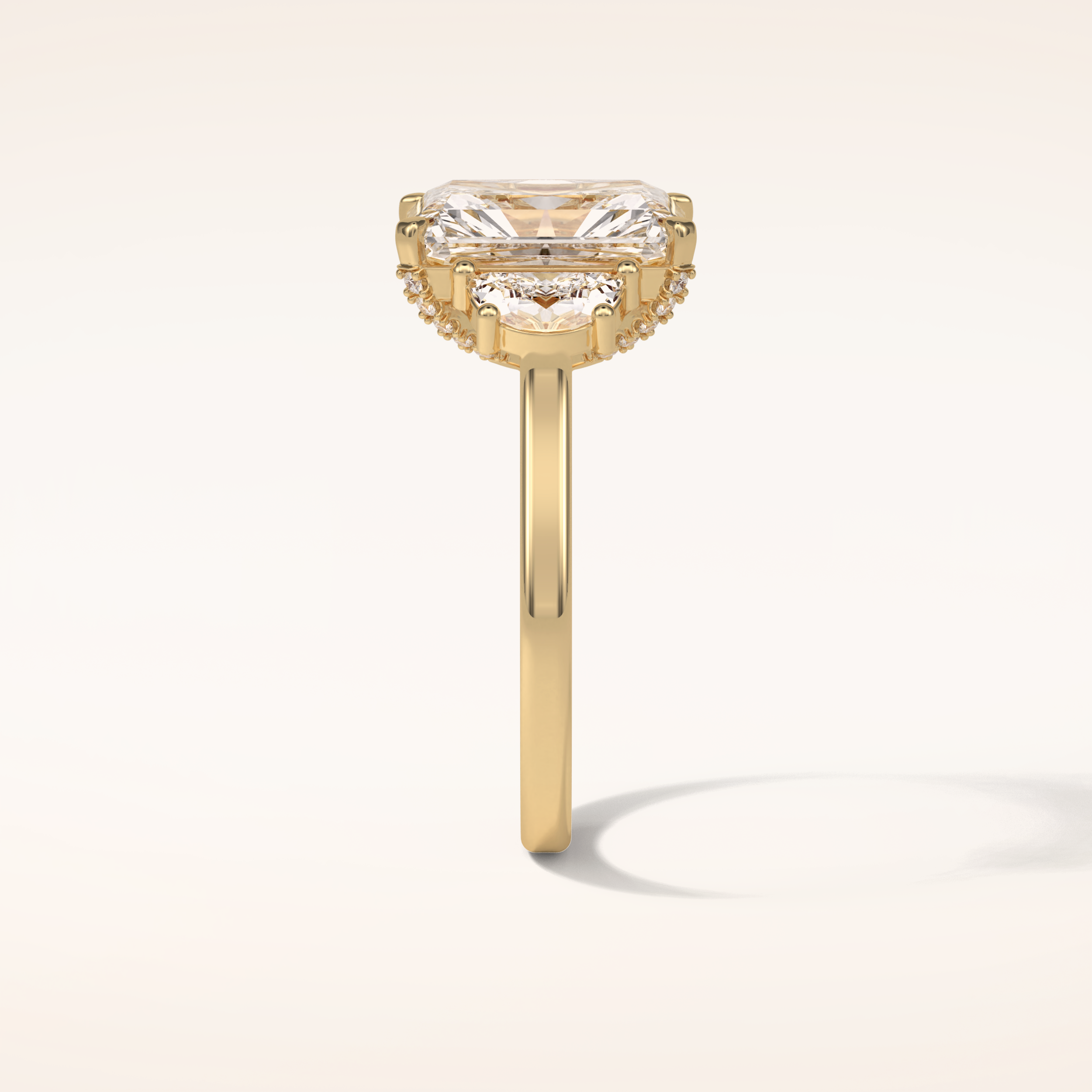 4.4 CT Radiant Shaped Cluster Moissanite Engagement Ring