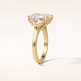 4.4 CT Radiant Shaped Cluster Moissanite Engagement Ring