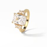 Radiant Three Stones Lab Grown Diamond Engagement Ring