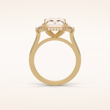 4.4 CT Radiant Shaped Cluster Moissanite Engagement Ring