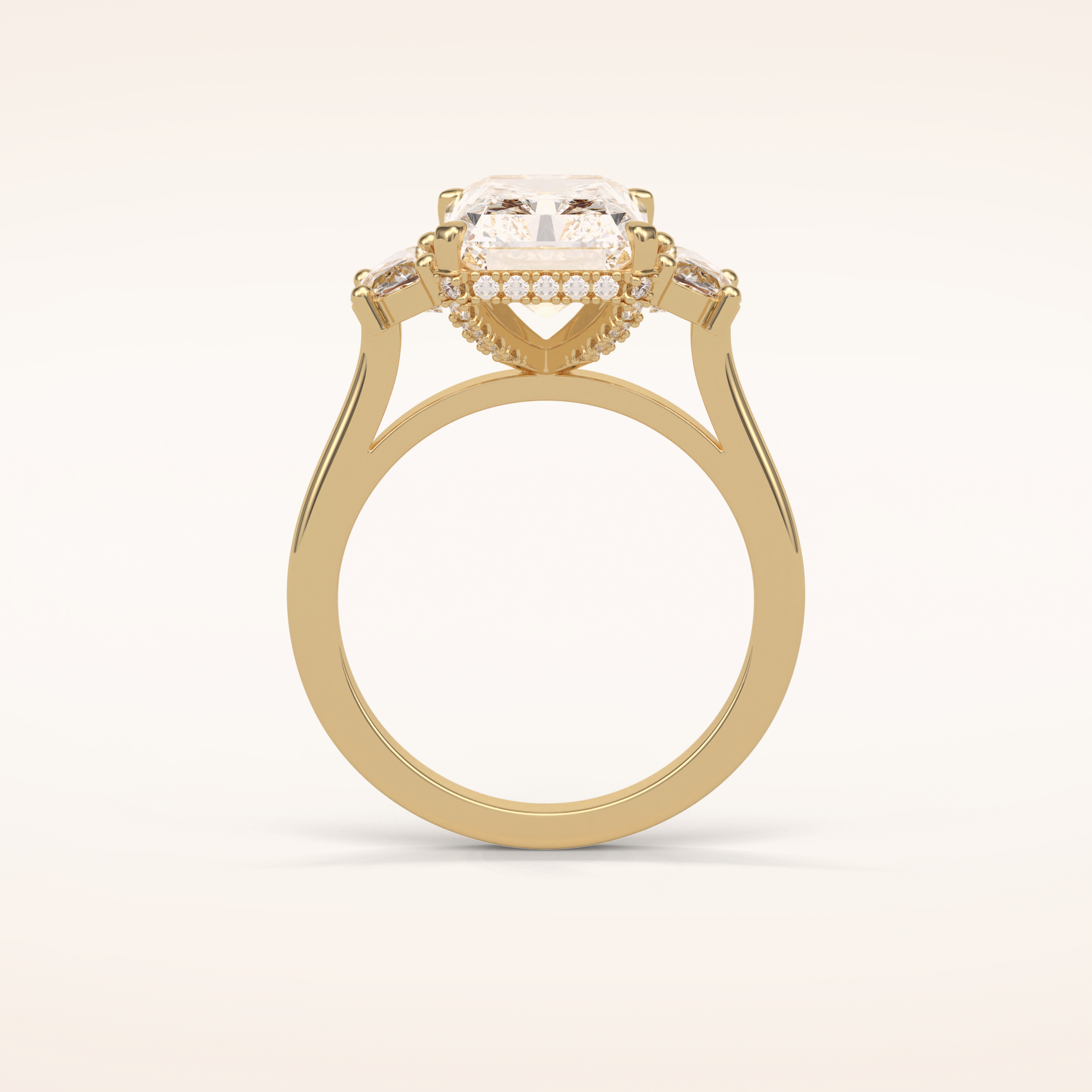 4.4 CT Radiant Shaped Cluster Moissanite Engagement Ring