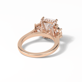 Radiant Three Stones Lab Grown Diamond Engagement Ring