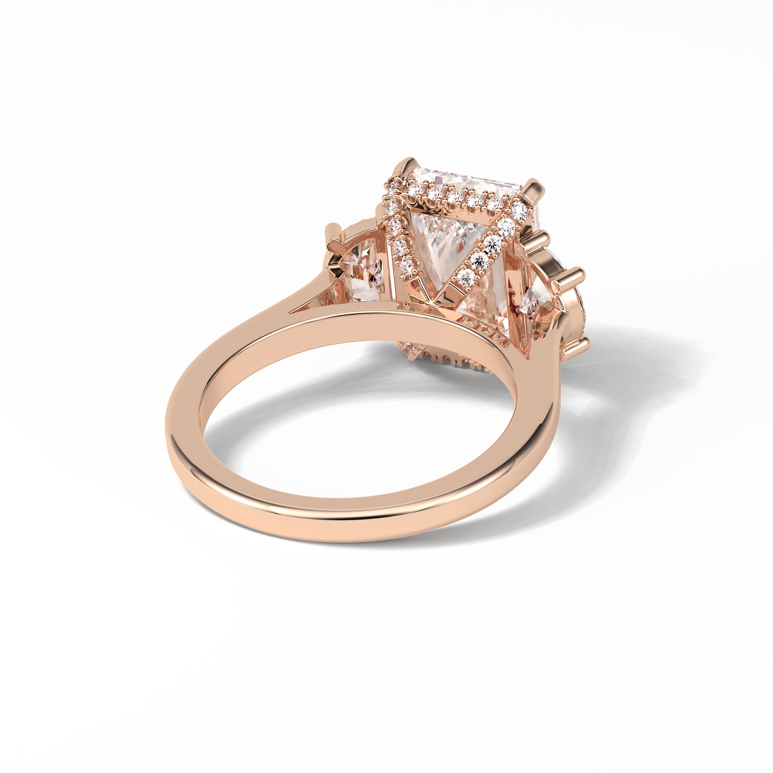 Radiant Three Stones Lab Grown Diamond Engagement Ring