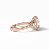 Radiant Three Stones Lab Grown Diamond Engagement Ring